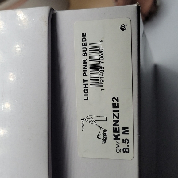 Guess Kenzie2 light pink suede peep toe heels 8.5 - Picture 9 of 11